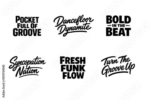 A Vibrant Collection of Unique Typography Showcasing Dance-Inspired Phrases That Capture the Essence of Rhythm and Energy in Modern Music Culture