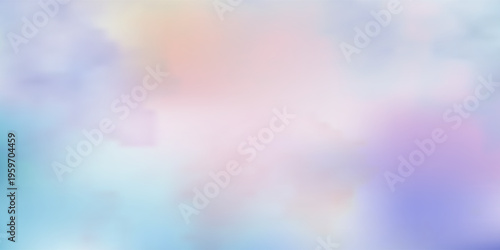Soft Pastel Dreamy Watercolor Background. Abstract Pink, Blue, and Purple Gradient Sky Cloud Texture. Ethereal Liquid Blur Illustration for Wedding, Beauty, and Spiritual Design.