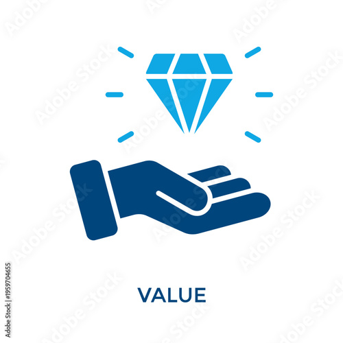 Value Icon Dual Tone Style. Vector Illustration For Graphic Design