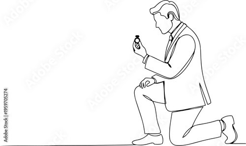 Man daily activities  vector line art illustration 