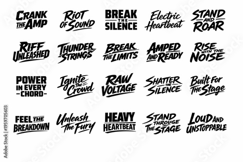 Dynamic Typography: A Collection of Bold, Energizing Phrases Reflecting the Spirit of Music and Performance.