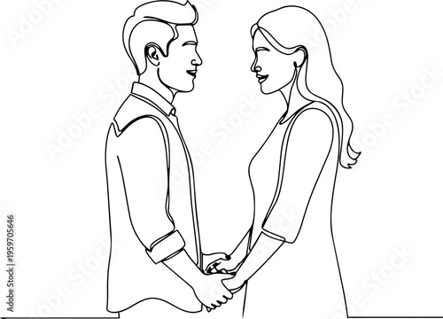 Man daily activities  vector line art illustration 