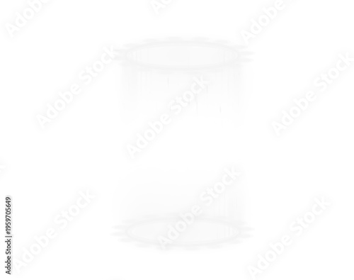 White neon portal glows with swirling energy rings. Circular beams radiate bright light, creating futuristic teleportation effect. Transparent PNG perfect for sci-fi designs.