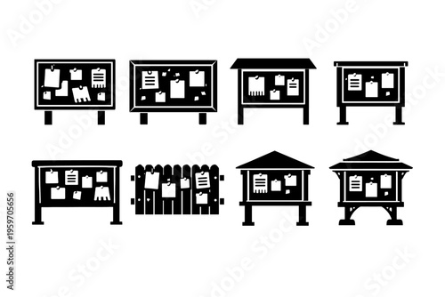 A Collection of Notice Boards Featuring Various Announcements, Posters, and Informational Flyers in Different Styles and Formats