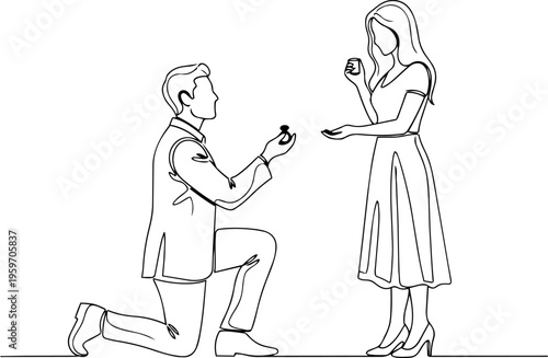 Man daily activities  vector line art illustration 