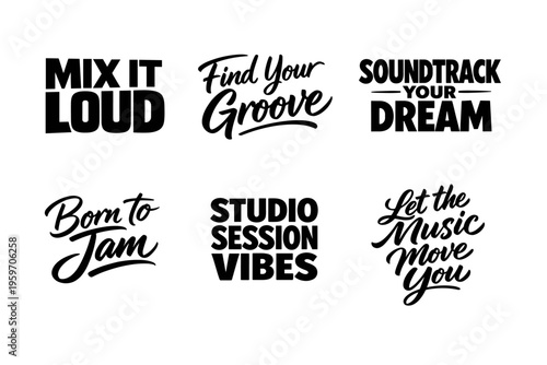 An Inspiring Collection of Typography Designs Featuring Motivational Music Quotes for Passionate Creatives and Music Lovers Alike