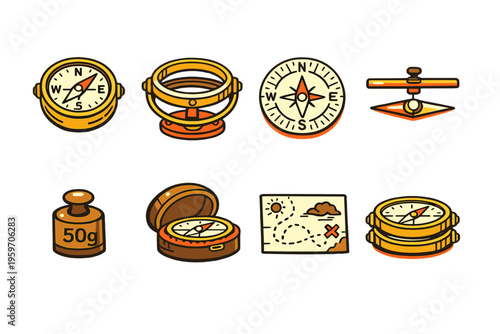 Exploration Essentials: A Collection of Navigational Instruments and Mysterious Maps Essential for Adventurers and Travelers