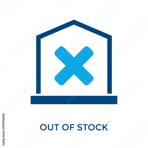 Out Of Stock Icon Dual Tone Style. Vector Illustration For Graphic Design