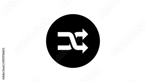 Billede på lærred Shuffle icon with crossing arrows for music playlist, random order, and data mix