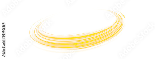 Fotografía Bright yellow glowing wavy line sweeps across the frame
