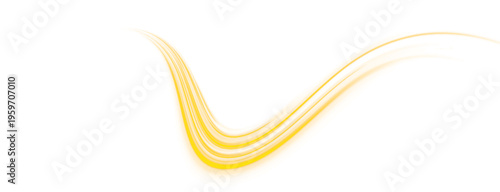 Bright yellow neon trails curve gently across dark space. Smooth luminous flow conveys optimism and energy. Ideal for startup branding or futuristic visuals.
