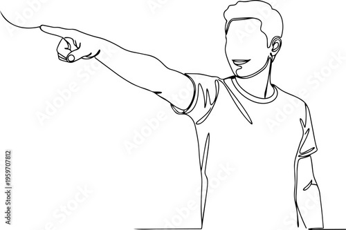 Man daily activities  vector line art illustration 