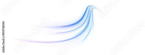 Blurred neon streaks from fast urban traffic. Glowing trails create motion blur effect and dynamic acceleration. Perfect isolated PNG for futuristic city designs.
