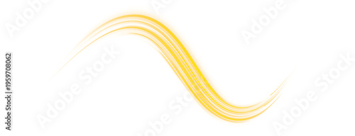 Konstfotografi Bright yellow neon streaks ripple in flowing motion