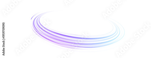 Night road with flowing neon streaks in purple, blue, and red. Smooth glowing trails convey motion, speed, and acceleration. Perfect for PNG overlays and tech visuals.