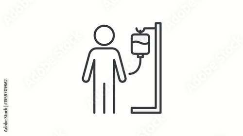 Handmade Patient Receiving IV Drip in Hospital Room