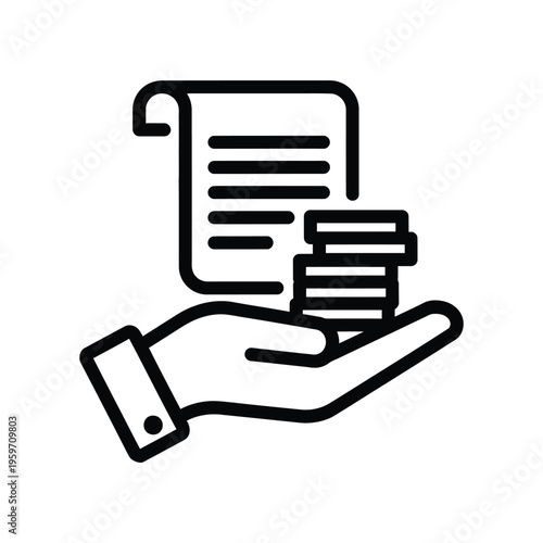 Hand Holding Coins Document Finance