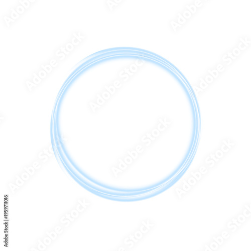 Bright blue halo circle with soft gradient glow and smooth edges. Abstract luminous ring adds clarity and depth. Perfect for UI, banners, and visuals.