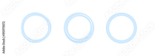 Blue glowing halo ring with smooth gradient and soft blur effect. Elegant circular frame enhances premium look. Ideal for futuristic design and overlays.