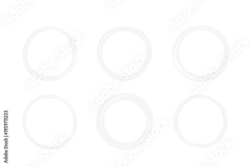 White glowing circle with soft halo and subtle gradient blur effect. Minimal luminous ring adds focus and elegance. High quality isolated vector for creative compositions.