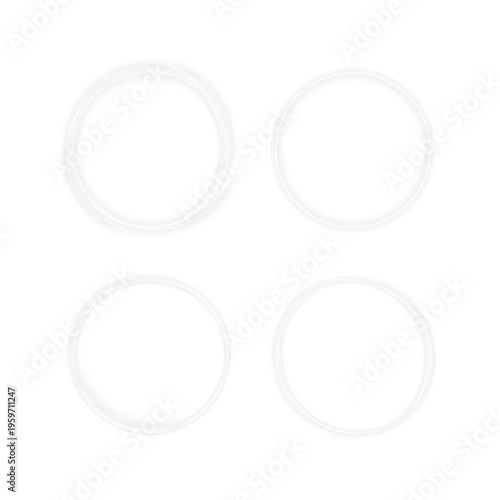 White light twirl creates smooth glowing curve with soft luminous trail. Elegant abstract wave adds motion and clarity to composition. Isolated vector element on transparent background.