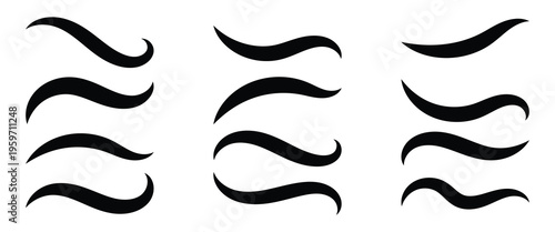 Swoop and swish black vector line on white background.  Swoop and swish with swirl tail. vector illustration. eps10.
