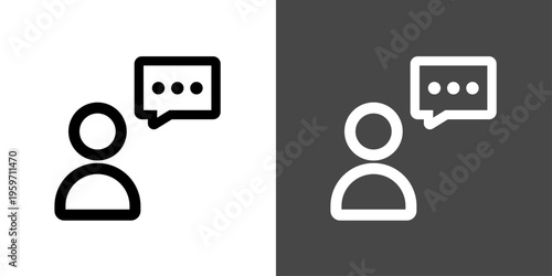 シンプルな吹き出しと人のアイコン