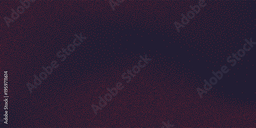 Red grunge dot texture background with curved wave gradient. Stippling noise grain abstract surface