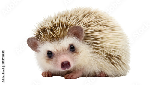 Captivating portrait of a small African pygmy hedgehog with cute eyes and spiky fur