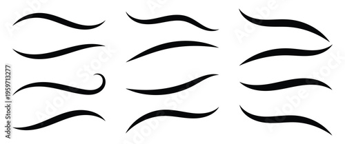 Swoop and swish black vector line on white background. Swoop and swish with swirl tail. vector illustration. eps10. For baseball , basketball logo design.
