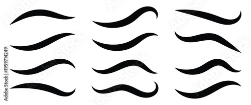 collection of curly swishes, swashes, swoops. Calligraphy swirl. swash and swoosh tails icon set. vector illustration eps 