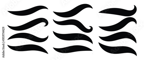collection of curly swishes, swashes, swoops. Calligraphy swirl. swash and swoosh tails icon set. vector illustration eps 