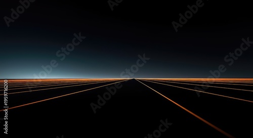 Minimalist composition featuring a sharp abstract horizon line suggesting boundless opportunities and endless deep perspective, focus, ethereal, blank