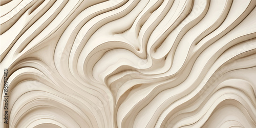 Intricate Wooden Waves - A Detailed Close-Up of Carved Wood Grain.