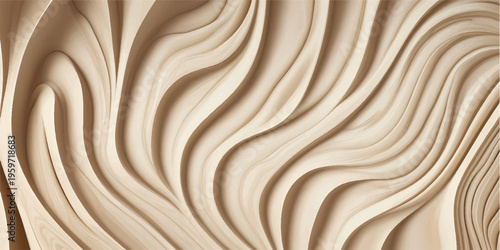 Abstract wooden texture background with a creamy chocolate swirl pattern and smooth milk liquid waves in a sweet brown design