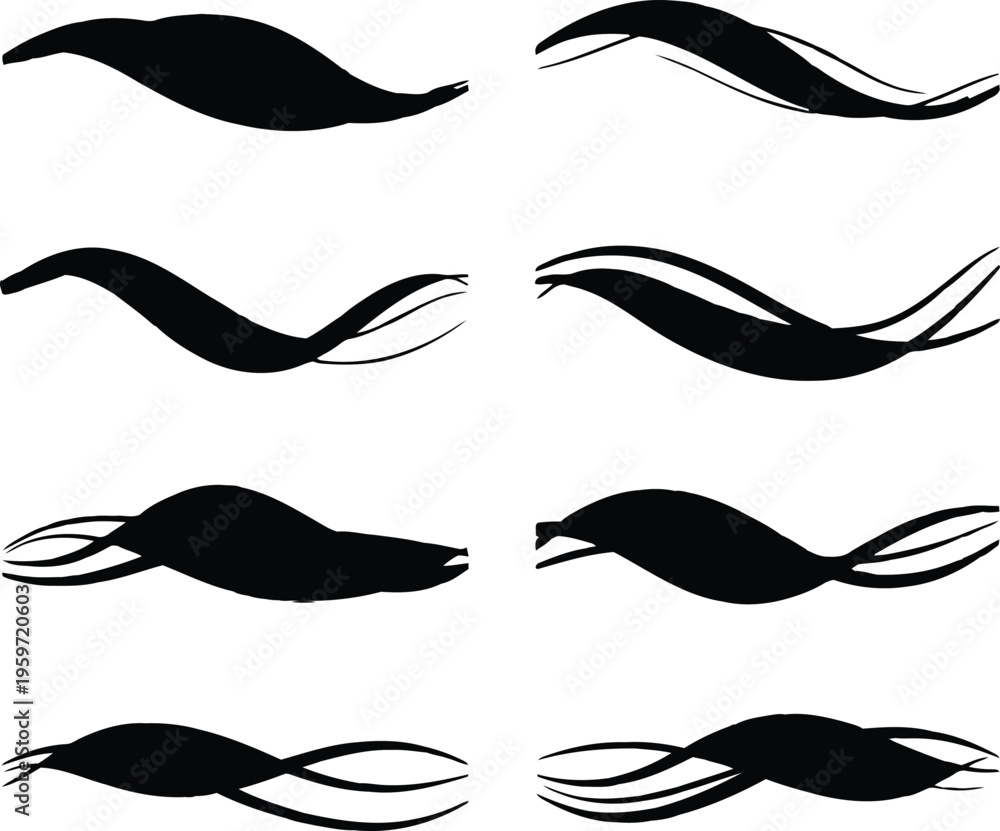 Obraz premium Graphic designer creates various mustache silhouettes for 1 (89).eps illustration project