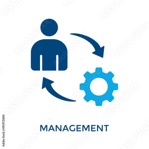 Management Icon Dual Tone Style. Vector Illustration For Graphic Design
