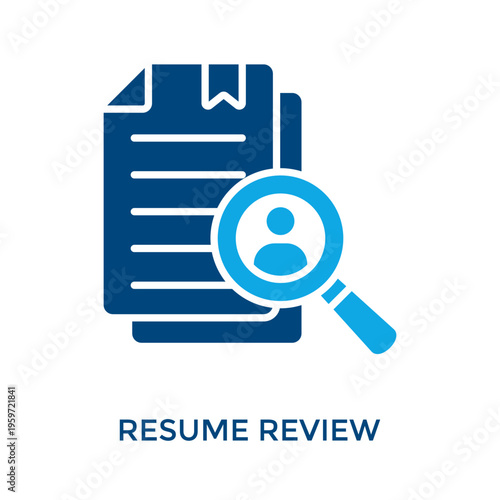 Resume Review Icon Dual Tone Style. Vector Illustration For Graphic Design