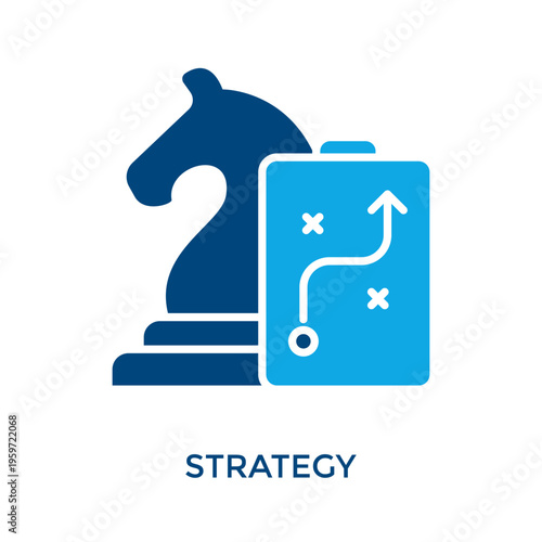 Strategy Icon Dual Tone Style. Vector Illustration For Graphic Design