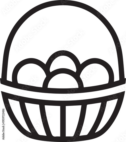 A simple illustration shows a woven basket with several eggs. 