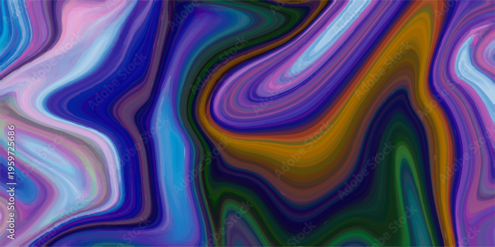 Fototapeta premium Abstract vibrant marble background with fluid blue and purple liquid swirls, colorful flowing acrylic paint texture