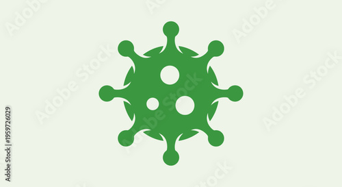 Virus Icon – Green Microbe Germ Symbol Vector Illustration