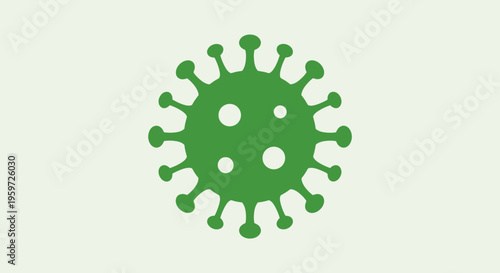 Virus Icon – Green Microbe Germ Symbol Vector Illustration