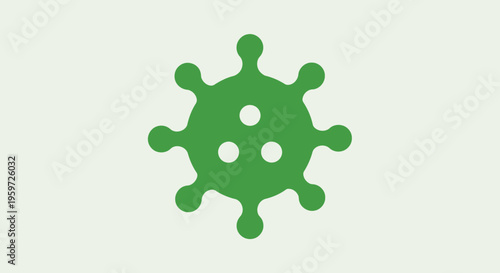 Virus Icon – Green Microbe Germ Symbol Vector Illustration