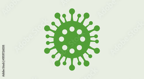 Virus Icon – Green Microbe Germ Symbol Vector Illustration