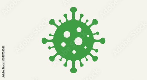 Virus Icon – Green Microbe Germ Symbol Vector Illustration