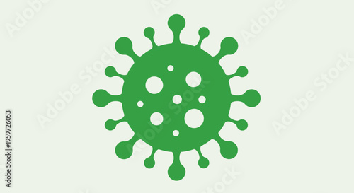 Virus Icon – Green Microbe Germ Symbol Vector Illustration
