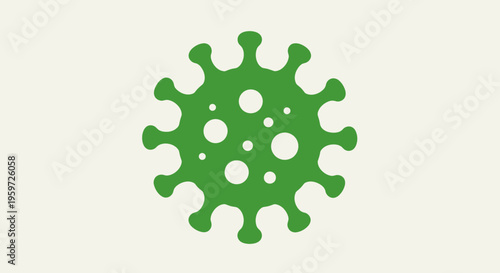 Virus Icon – Green Microbe Germ Symbol Vector Illustration