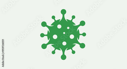 Virus Icon – Green Microbe Germ Symbol Vector Illustration