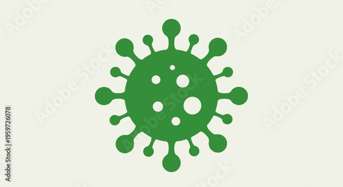 Virus Icon – Green Microbe Germ Symbol Vector Illustration
